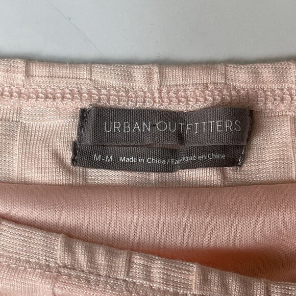 Urban Outfitters Dress Womens Medium Pink Checkered Knit Sleeveless Slit Stretch - Picture 8 of 10